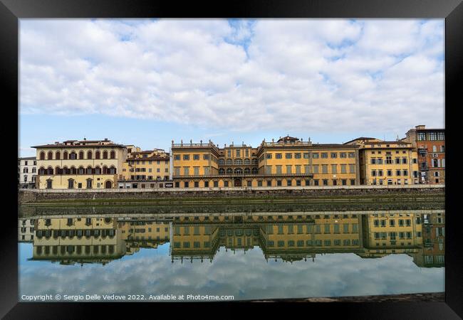 The palaces on the banks of the Arno River in Florence, Italy Framed Print by Sergio Delle Vedove