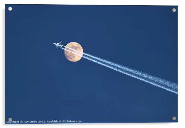 Moon Flypast Acrylic by Roy Curtis
