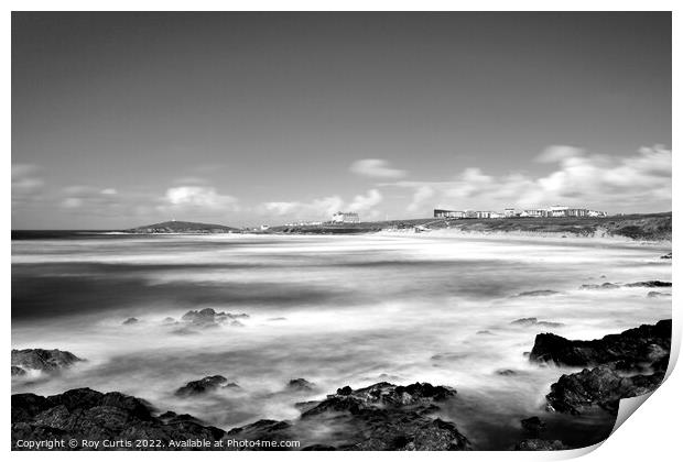 Fistral Surf Print by Roy Curtis