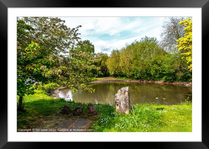 East Ilsley Village Pond Framed Mounted Print by Ian Lewis
