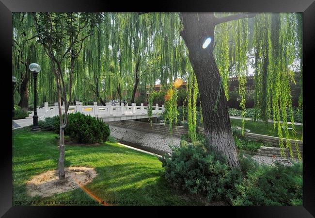 The park in Beijing Framed Print by Stan Lihai