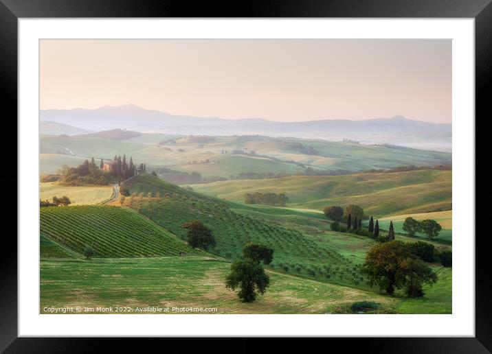 Morning Light Over Podere Belvedere, Tuscany Framed Mounted Print by Jim Monk