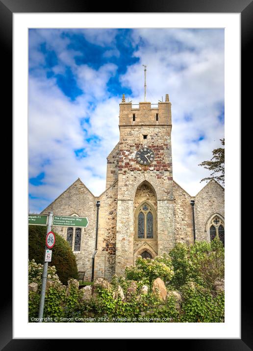 All Saints, Freshwater church Framed Mounted Print by Simon Connellan