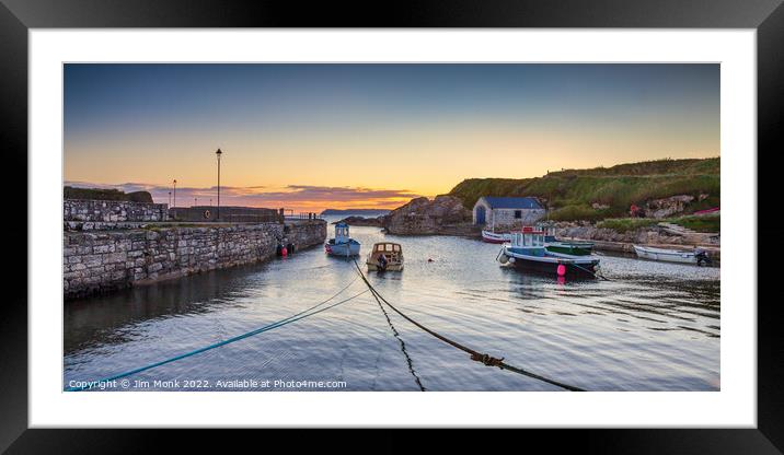Ballintoy Harbour Sunrise Framed Mounted Print by Jim Monk
