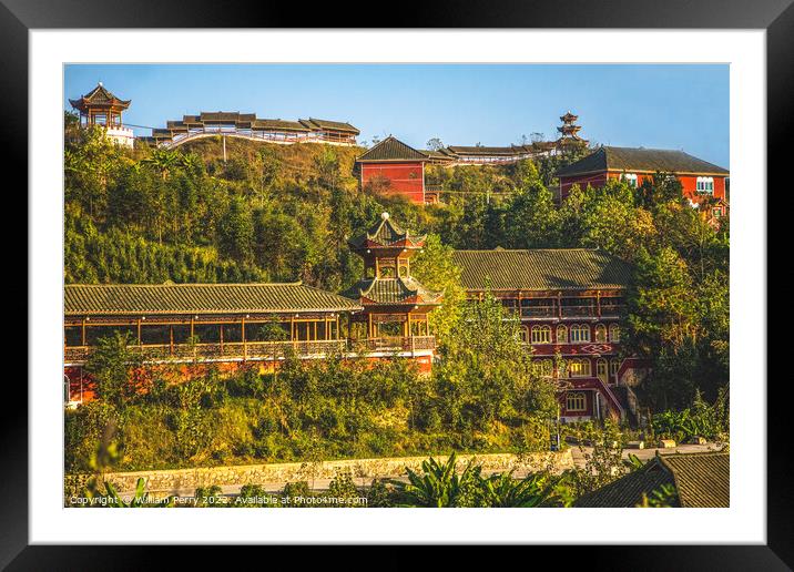Old Chinese Restaurant Countryside Guizhou Province China Framed Mounted Print by William Perry