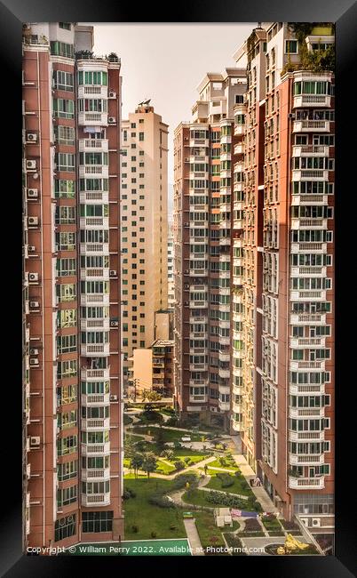 Very High Apartment Buildings Guiyang Guizhou China Framed Print by William Perry