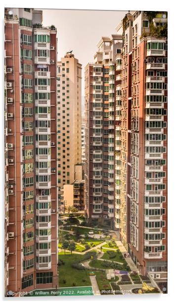 Very High Apartment Buildings Guiyang Guizhou China Acrylic by William Perry