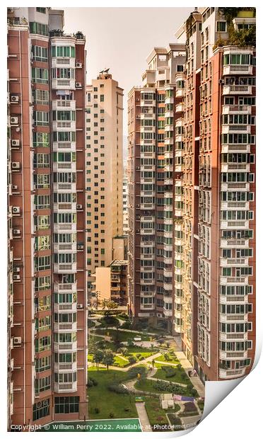 Very High Apartment Buildings Guiyang Guizhou China Print by William Perry