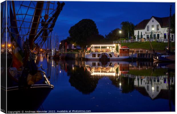 Home port (Heimathafen) during blue hour Canvas Print by Andreas Himmler