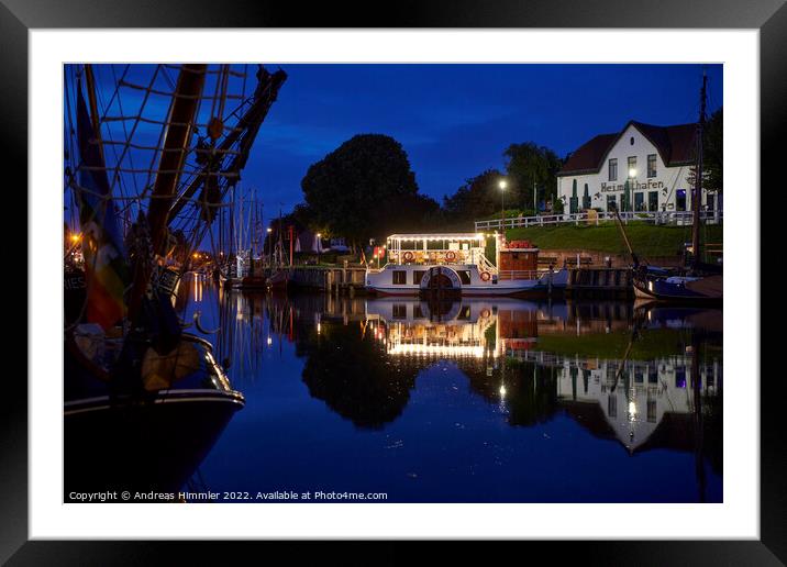 Home port (Heimathafen) during blue hour Framed Mounted Print by Andreas Himmler