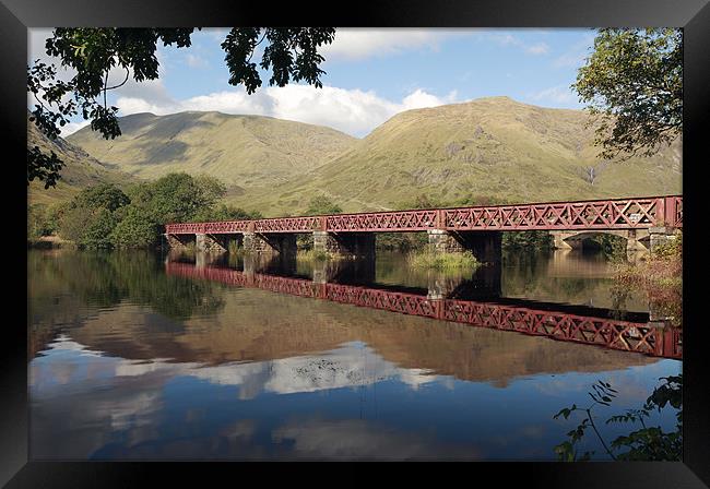 Loch Awe Railway bridge Reflection Framed Print by Grant Glendinning