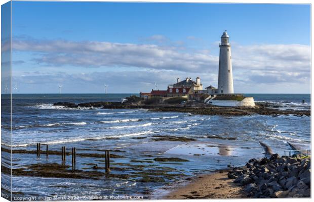 St Marys Lighthouse, Tyne and Wear. Canvas Print by Jim Monk