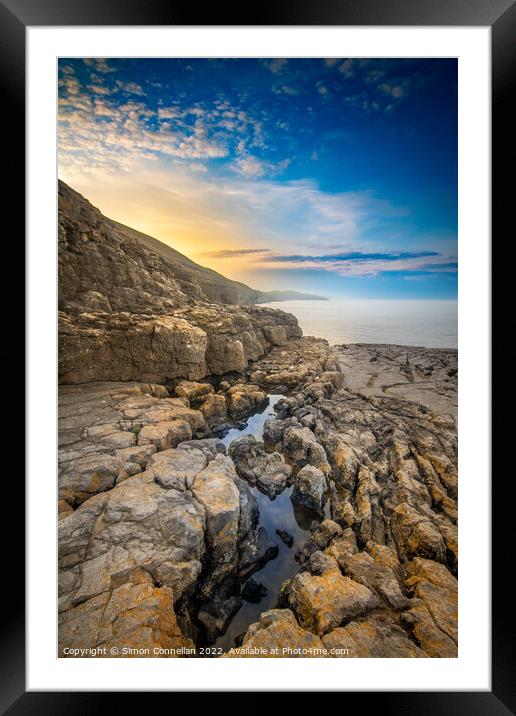 Rockpools on the Wales Coastal Path Framed Mounted Print by Simon Connellan