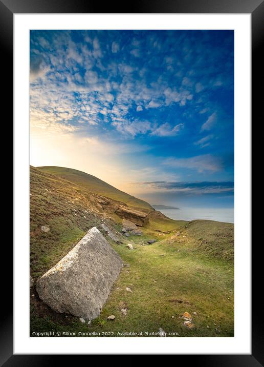 Sunrise South Wales Coastal Path, Southerendown Framed Mounted Print by Simon Connellan