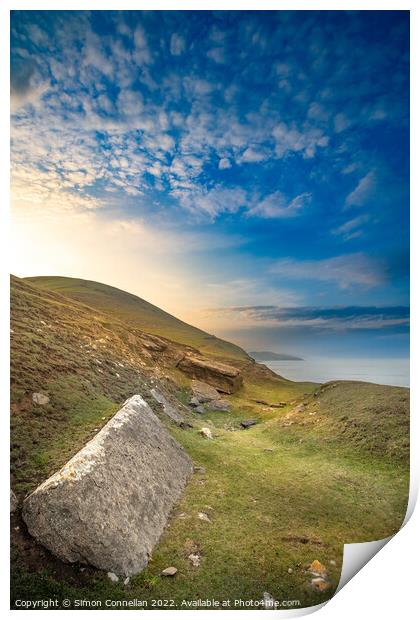 Sunrise South Wales Coastal Path, Southerendown Print by Simon Connellan