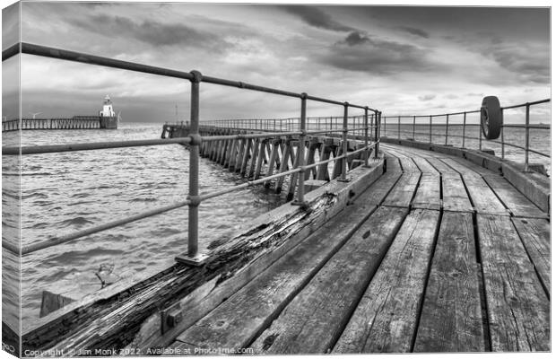 The Old Wooden Pier at Blyth Canvas Print by Jim Monk