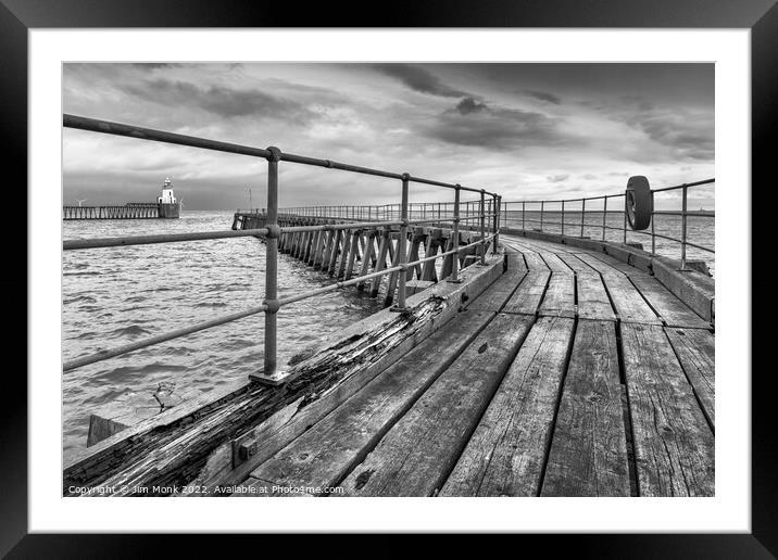 The Old Wooden Pier at Blyth Framed Mounted Print by Jim Monk