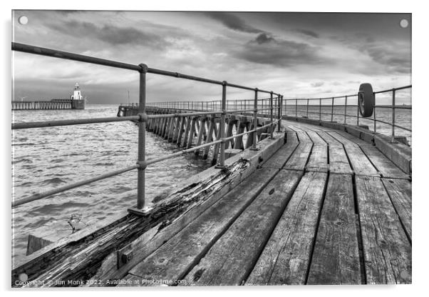 The Old Wooden Pier at Blyth Acrylic by Jim Monk