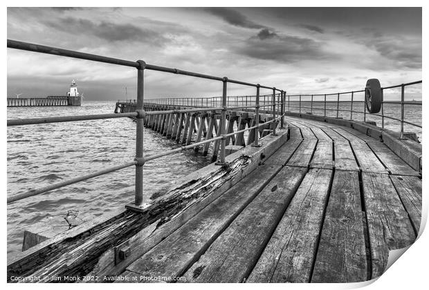 The Old Wooden Pier at Blyth Print by Jim Monk