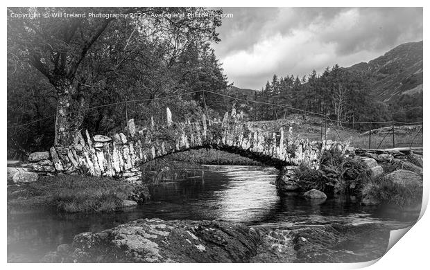 Lake District - Slater Bridge  - Little Langdale Print by Will Ireland Photography