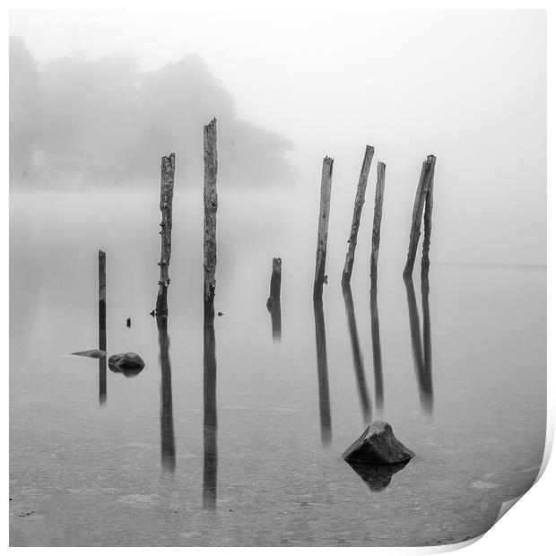 Lake District - Abstract  on Derwent Water Print by Will Ireland Photography