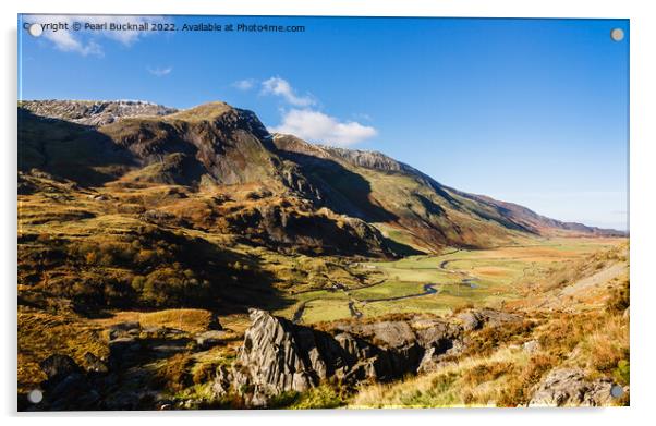 Nant Ffrancon valley in Snowdonia Wales Acrylic by Pearl Bucknall