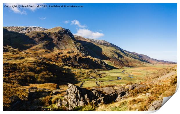 Nant Ffrancon valley in Snowdonia Wales Print by Pearl Bucknall