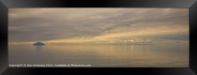 Ailsa Craig and The Mull of Kintyre Framed Print by Ros Ambrose