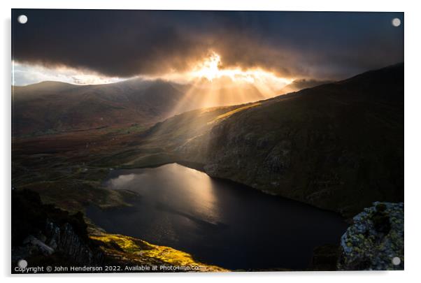  Snowdonia mountain light. Acrylic by John Henderson