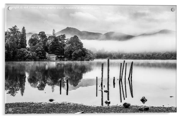 Lake District - Derwent Ilse on Derwent Water Mono Acrylic by Will Ireland Photography