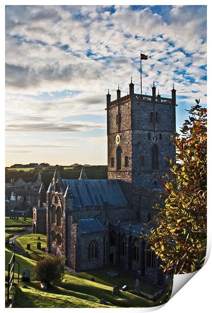 St David's Cathedral in September Print by Joyce Storey