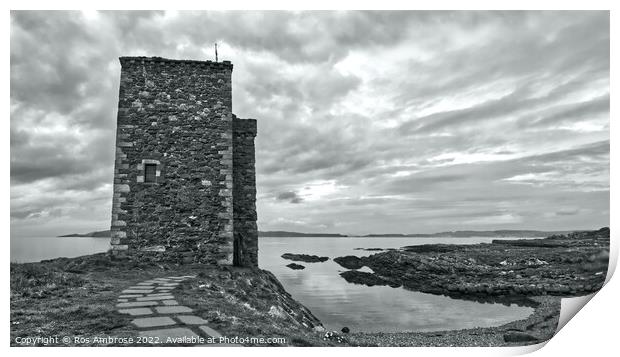 Portencross Castle Print by Ros Ambrose