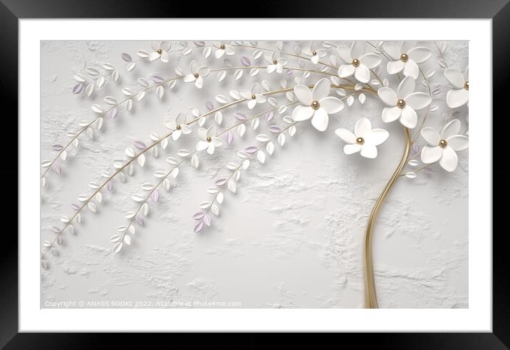 3d wallpaper of beautiful flower background Framed Mounted Print by ANASS SODKI