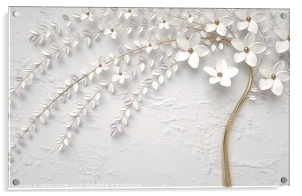 3d wallpaper of beautiful flower background Acrylic by ANASS SODKI