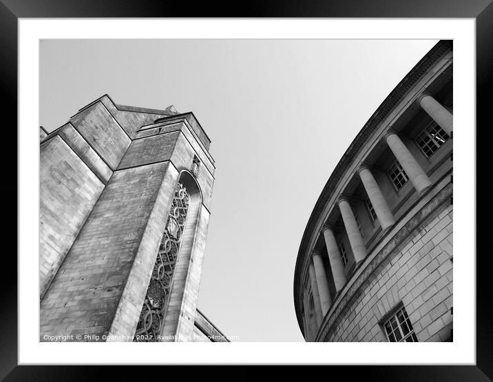 Curve - Manchester Library and City Hall Framed Mounted Print by Philip Openshaw