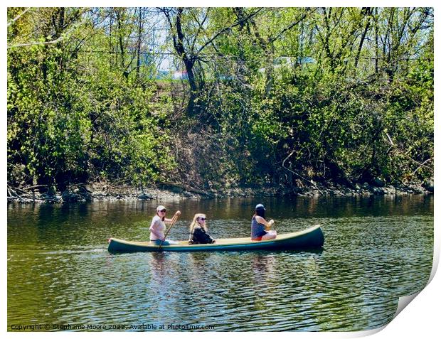 Canoeing on the Rideau River Print by Stephanie Moore