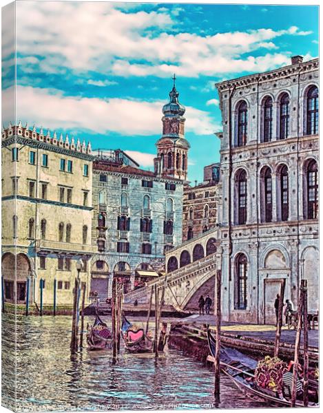 Corner on the Rialto - Venice Canvas Print by Philip Openshaw