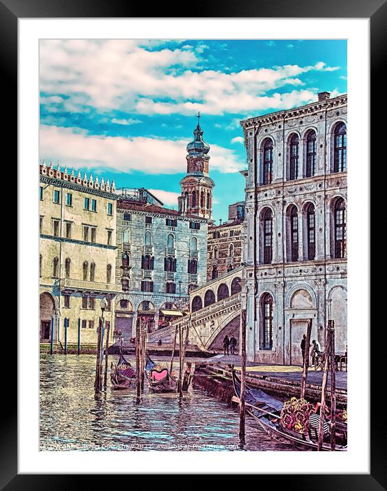 Corner on the Rialto - Venice Framed Mounted Print by Philip Openshaw