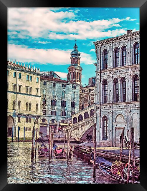 Corner on the Rialto - Venice Framed Print by Philip Openshaw