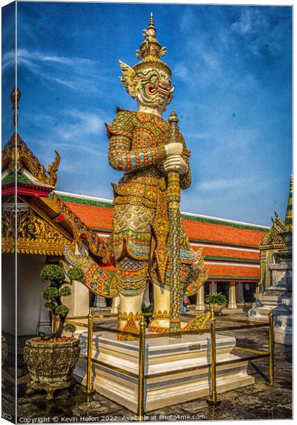 Guardian statue in the Grand Palace, Bangkok, Thailand Canvas Print by Kevin Hellon