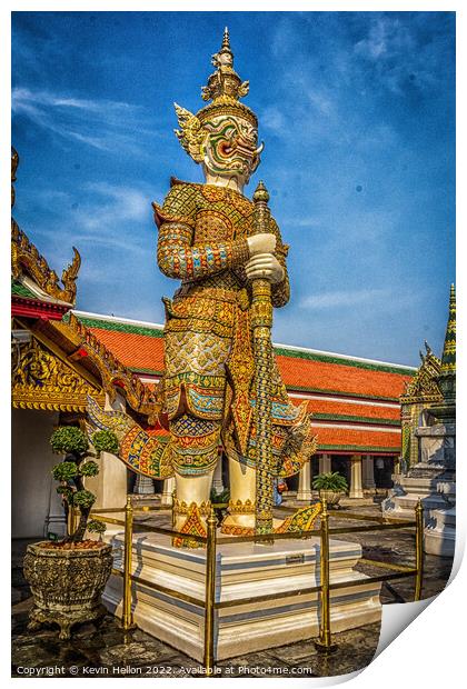 Guardian statue in the Grand Palace, Bangkok, Thailand Print by Kevin Hellon
