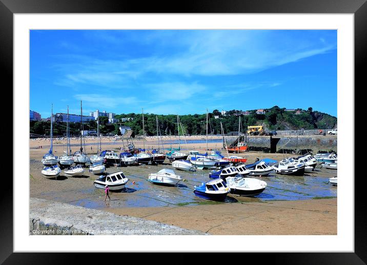 Beached, Tenby, Wales. Framed Mounted Print by john hill