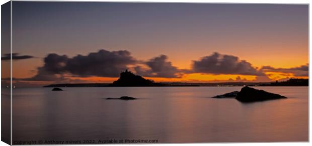 St Michaels mount Sunset  Canvas Print by Anthony miners