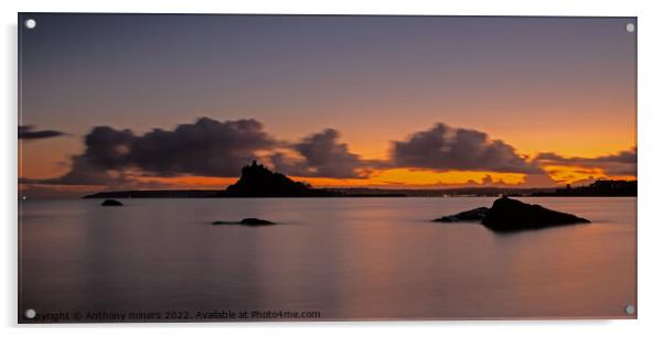 St Michaels mount Sunset  Acrylic by Anthony miners