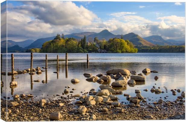 Catbells over Derwentwater Canvas Print by Roger Green