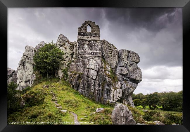 The mysterious 15th Century Roche Rock Hermitage i Framed Print by Gordon Scammell