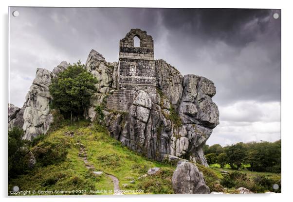 The mysterious 15th Century Roche Rock Hermitage i Acrylic by Gordon Scammell