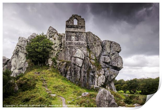 The mysterious 15th Century Roche Rock Hermitage i Print by Gordon Scammell