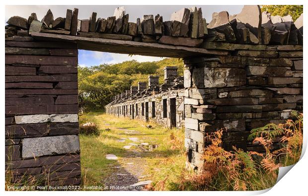 Dinorwig Slate Quarry Snowdonia Wales Print by Pearl Bucknall