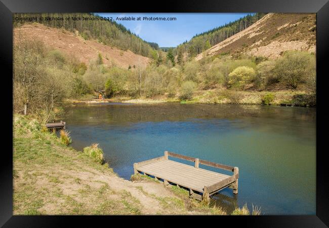 Clydach Upper Pond Rhondda Valley  Framed Print by Nick Jenkins